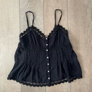 Zara black lace camisole blouse size S